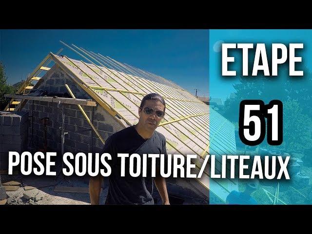 Comment poser du sous toiture et liteaux sur une charpente - Etape 51