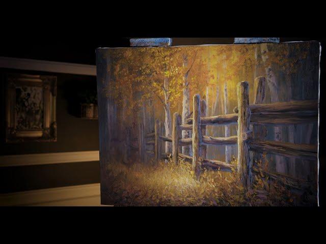 Autumn Fence Oil Painting Landscape - Paint with Kevin