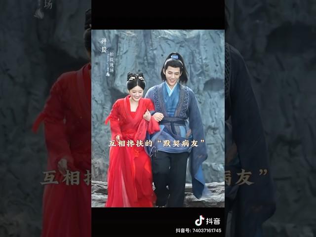 Playful Zhao Lusi and Wang Anyu behind “The Last Immortal” set