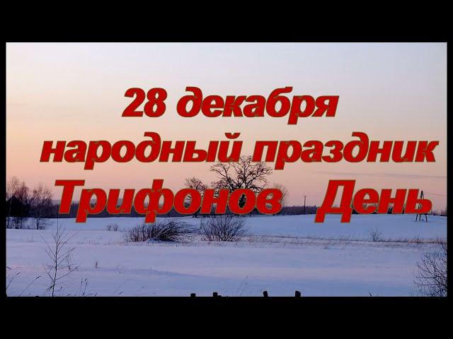 28 декабря. ТРИФОНОВ ДЕНЬ. Народный праздник. Музыкальная открытка.