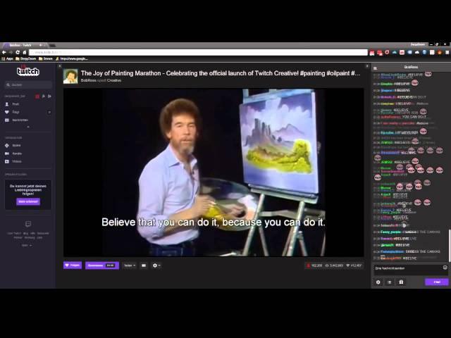 Twitch: Bob Ross Marathon ending + Chat Reactions