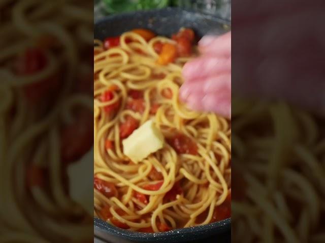 Ужас для итальянца! Паста с помидорами и креветками
