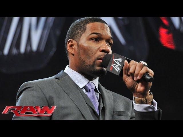 Super Bowl Champion Michael Strahan appears on "Miz TV": Raw, Nov. 25, 2013