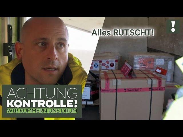Ladung EXTREM schlecht gesichert!  Fahrer DISKUTIERT! | Achtung Kontrolle