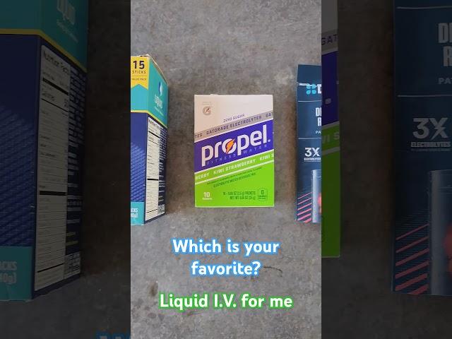 Hydration Station- Testing out the favorites #liquidiv #dripdrop #propel  #prime #nature #hiking