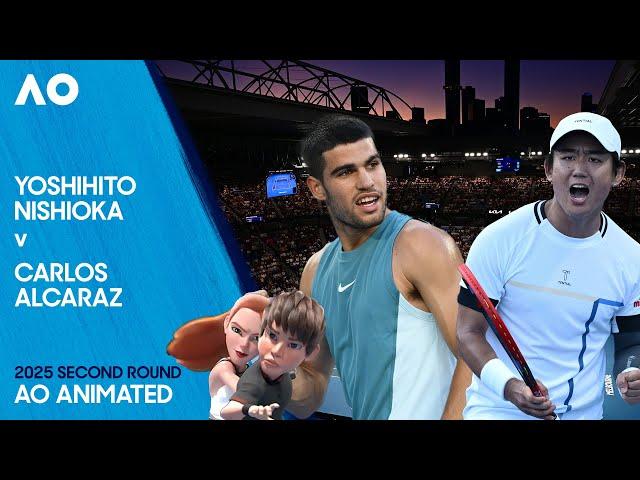 LIVE | Yoshihito Nishioka v Carlos Alcaraz | AO Animated | Australian Open 2025