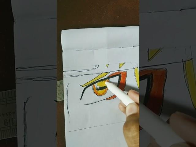 Naruto sage mode eye drawing with Faber castell brush pen