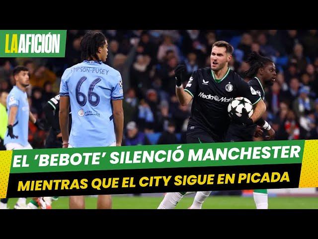 Santiago Giménez reaparece con gol contra Manchester City en empate del Feyenoord