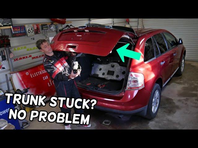 TRUNK STUCK ON FORD EDGE, LINCOLN MKX. HOW TO OPEN TRUNK HATCH DOOR