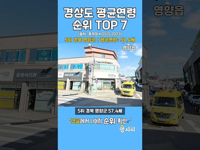 "경상도 평균연령 순위 TOP 7" #평균연령