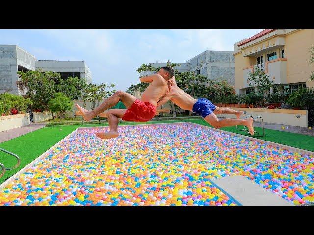 WWE MOVES IN MASSIVE BALL PITS POOL