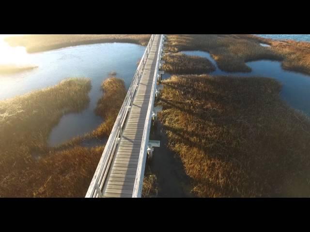 Bass Hole Boardwalk (or Gray's Beach) 4k Aerial : Yarmouth, Cape Cod