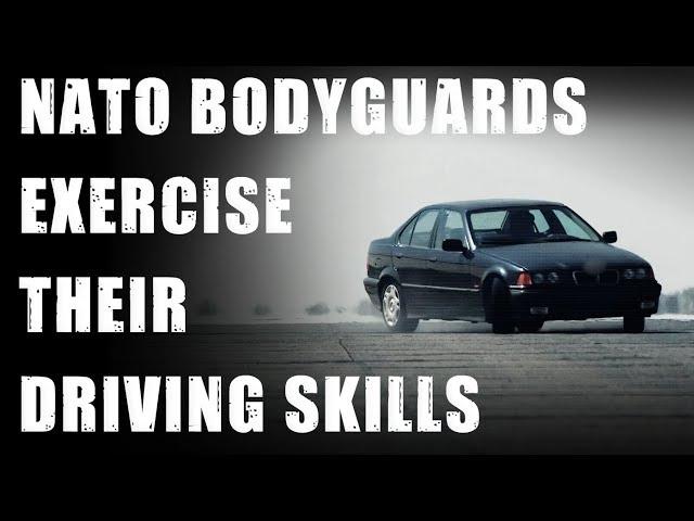 NATO bodyguards exercise their driving skills