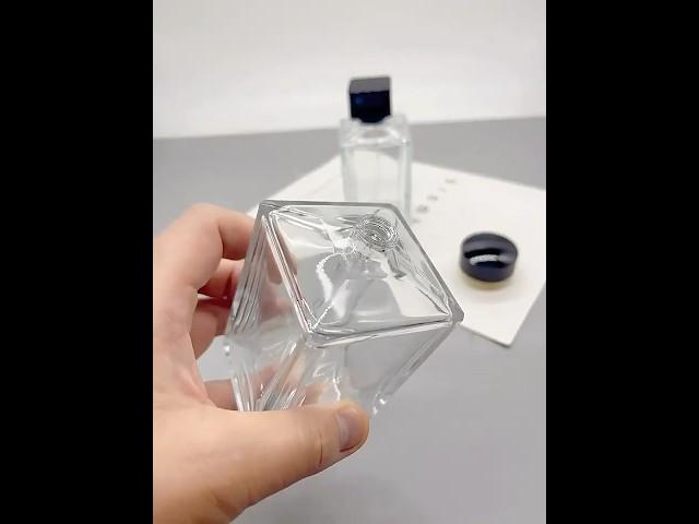 Wholesale 200ml square shape glass perfume bottle with black cap, cologne bottle, fragrance bottle