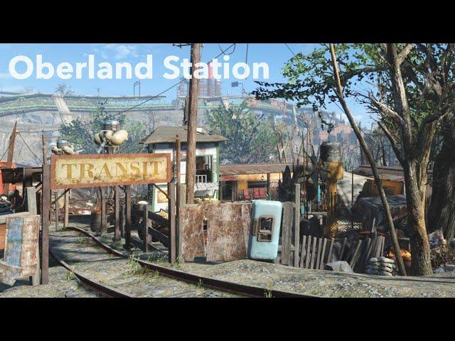 Oberland Station settlement tour; Commonwealth Responders build, Fallout 4.