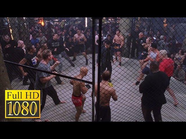 Jet Li fights in a cage against all the fighters in the movie Cradle 2 the Grave (2003)