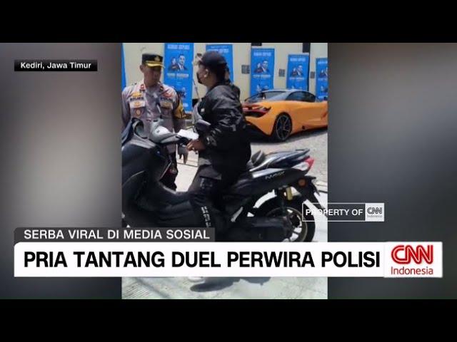 Viral, Pemotor Tantang Polisi Berkelahi