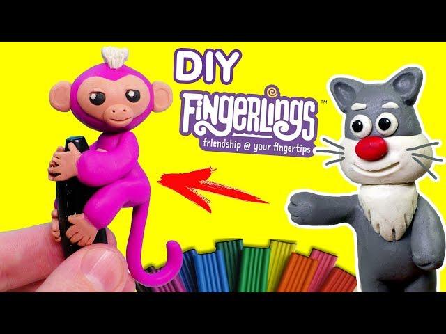 ЛЕПИМ ОБЕЗЬЯНКУ FINGERLINGS ИЗ ПЛАСТИЛИНА | DIY MONKEY FINGERLINGS