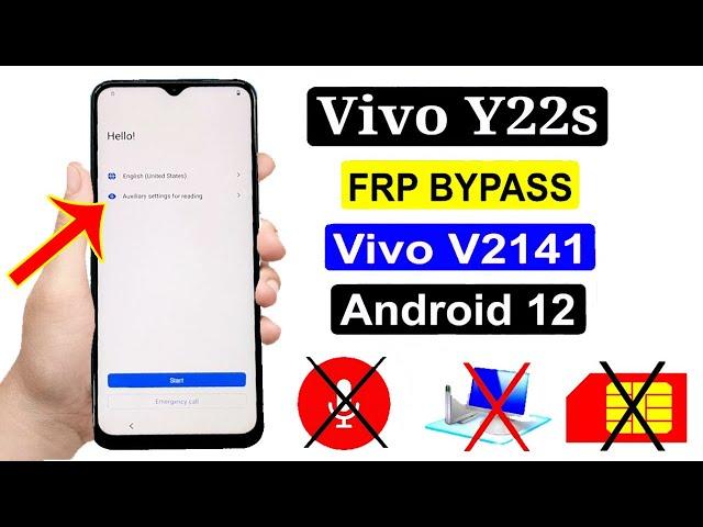 Vivo Y22s Frp Bypass Android 12 | Vivo V2141 Frp Bypass | Vivo Y22s Google Account Bypass Android12