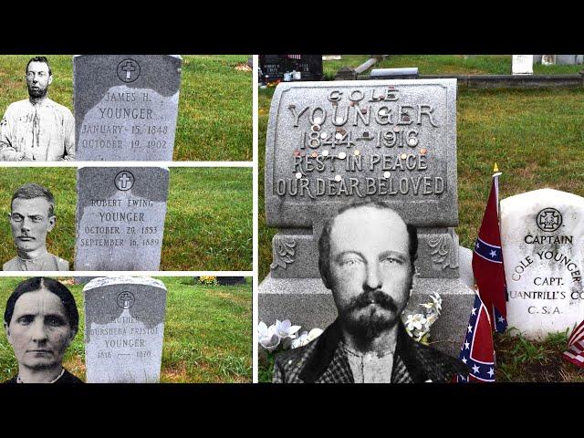 Graves of Cole, Bob and Jim Younger - The James Younger Gang At Lee's Summit, Missouri