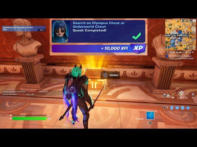 How to EASILY Search an Olympus Chest or Underworld Chest Fortnite locations Quest!