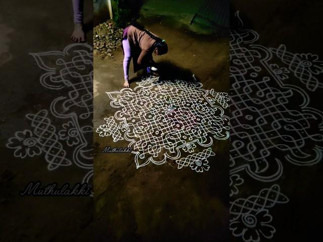 margazhi#27‍️sikku kolam23-1 dots #shorts #shortsfeed #trending #sikkukolam #pullikolam #kolam