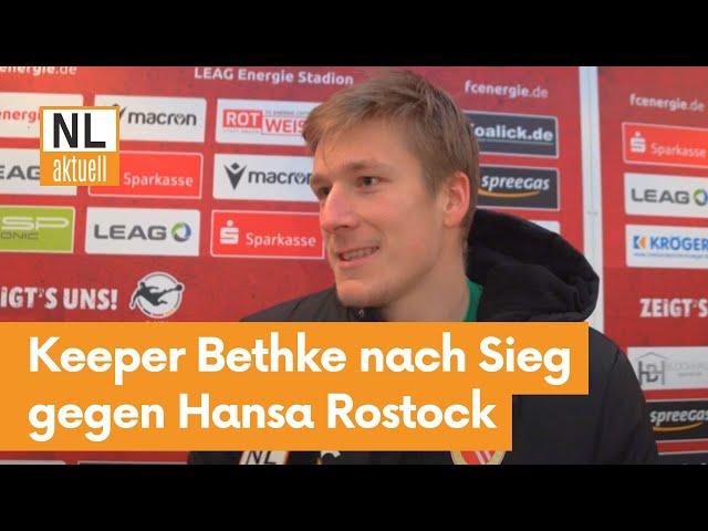 FC Energie Cottbus | Keeper Elias Bethke über 3:1 Derbysieg gegen Hansa Rostock