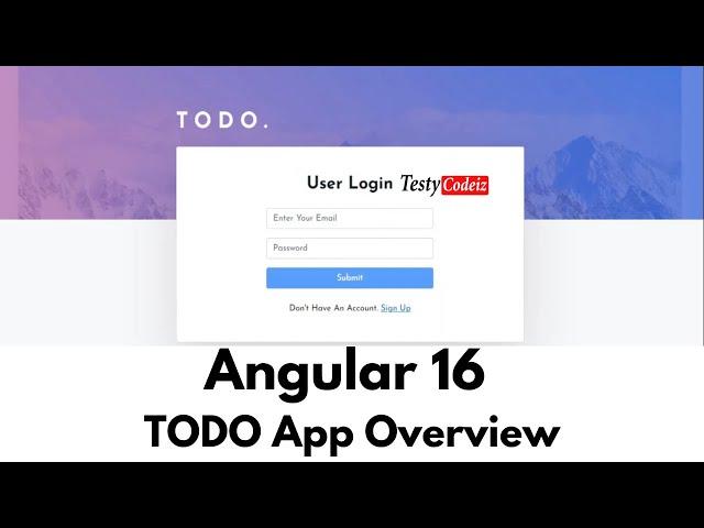 Angular 16 todo project Overview | Auth guard | Interface | Services | Components | Testycodeiz