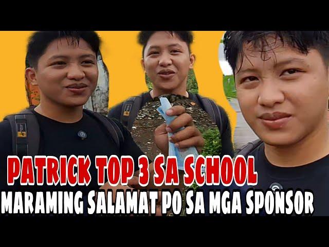 PATRICK TOP 3 SUBRANG NAG PAPASALAMAT SA MGA SPONSOR AT TUMULONG SA KANYANG PAG AARAL