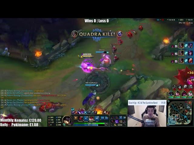 Gross Gore - INSANE TWISTED FATE QUADRA KILL! (Stream Highlight)