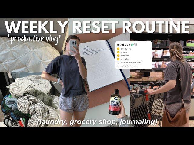 PRODUCTIVE RESET VLOG: weekly prep, grocery restock, laundry, self care + getting my life together