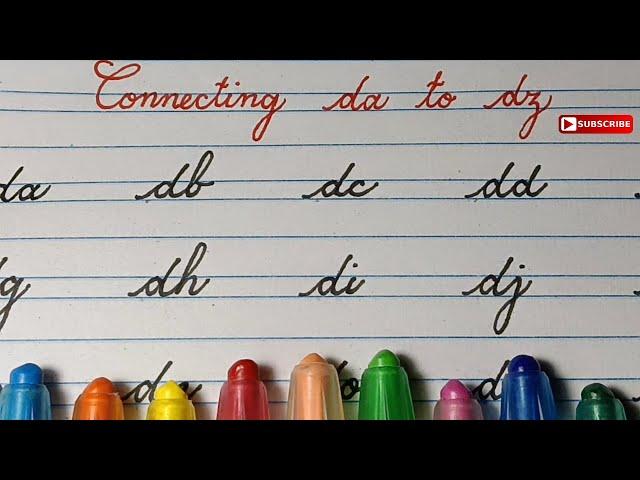 Cursive Writing Practice | Handwriting for Beginners | Connecting / Joining Small Letters da - dz