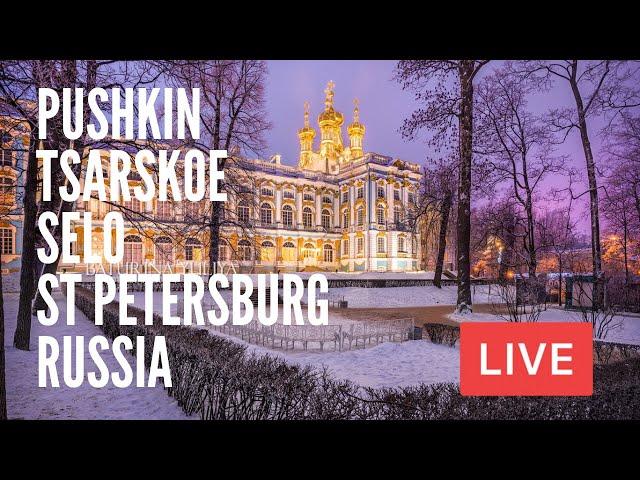 Town of PUSHKIN, Tsar’s Village, St Petersburg, Russia in the Winter 2022-2023. LIVE