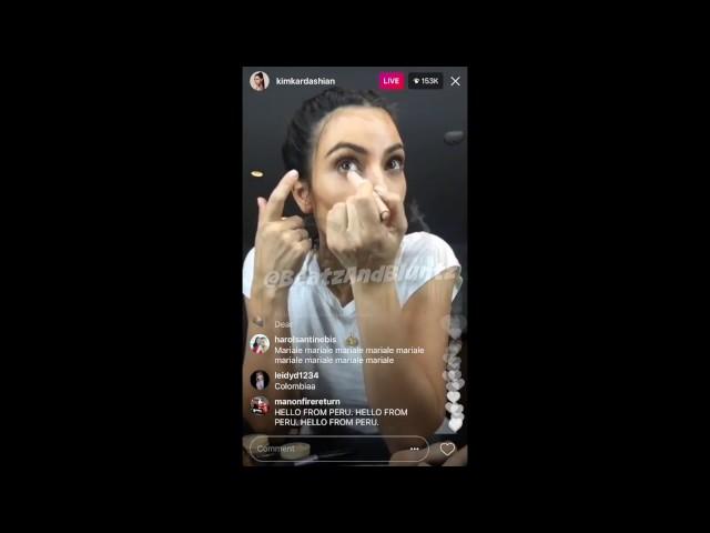 Kim Kardashian Makeup Tutorial on Instagram Live