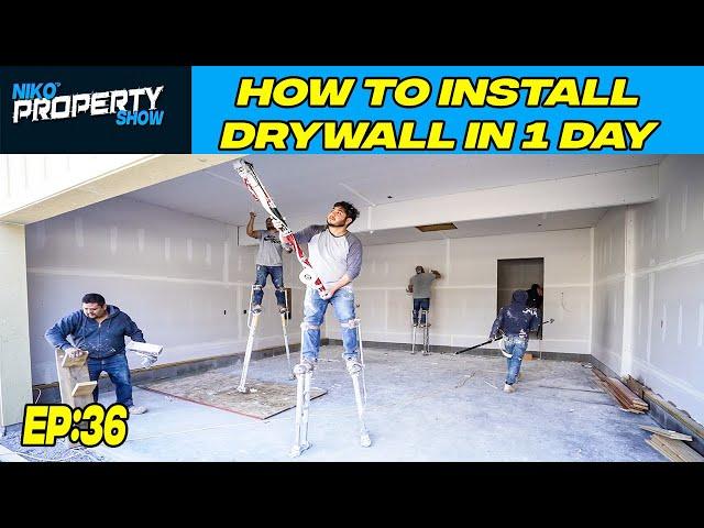 How To Install Drywall | Drywall Installers| Building A $350,000 Custom House | EP 36