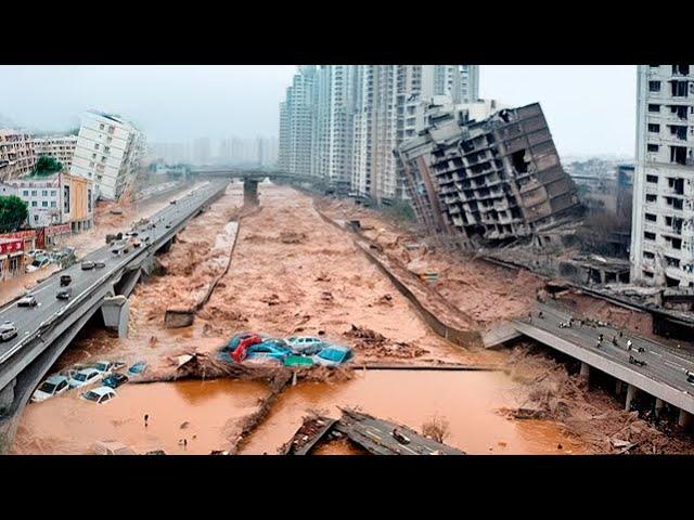 Massive destruction in China and Vietnam! Flow of water collapse bridges, Super Typhoon Yagi