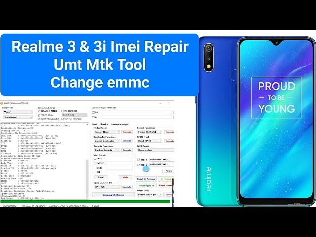 REALME 3 3i IMEI RIPAIR UMT MTK TOOL / REALME 3/3i EMCP CHANGE EASY PROCESS