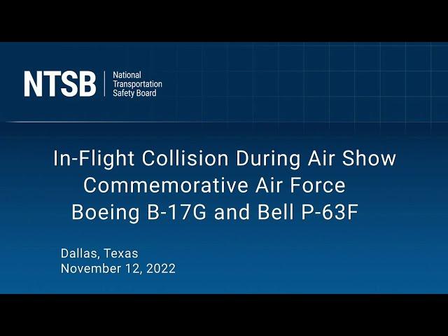 NTSB Animation - In-Flight Collision During Air Show Accident Animation