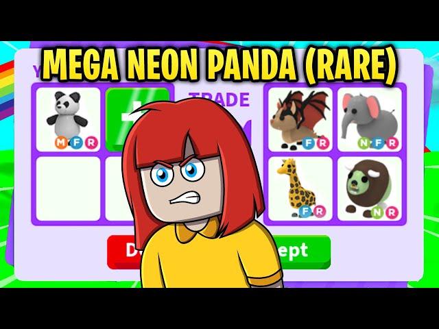 TRADING MY MEGA NEON PANDA IN RICH ADOPT ME SERVER (Roblox successful trades)