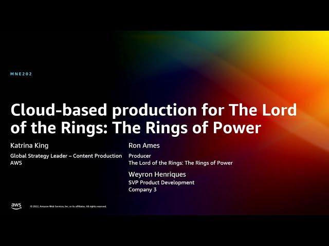 AWS re:Invent 2022 - Cloud-based production for The Lord of the Rings: The Rings of Power (MNE202)