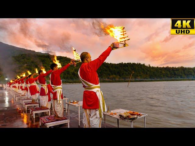 Ganga Aarti at Triveni Ghat & Parmarth | Orignal Audio 4K Experience