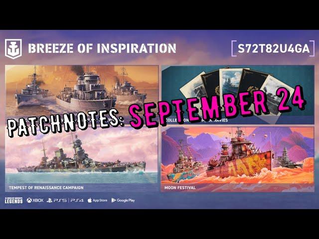 World of Warships Legends - PATCHNOTES SEPTEMBER - Michelangelo, neue DD Linie BALANCING ÄNDERUNGEN!