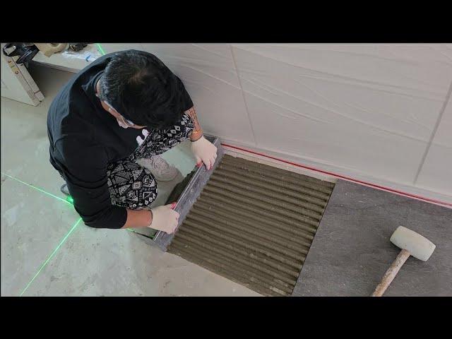 [포세린타일,폴리싱타일] 600X600시공방법. How To Install Floor Tile. (In Korea)