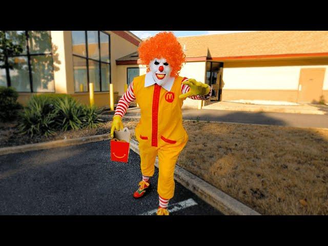 Scary Ronald McDonald Clown Attacks at Abandoned McDonalds - WeeeClown Around