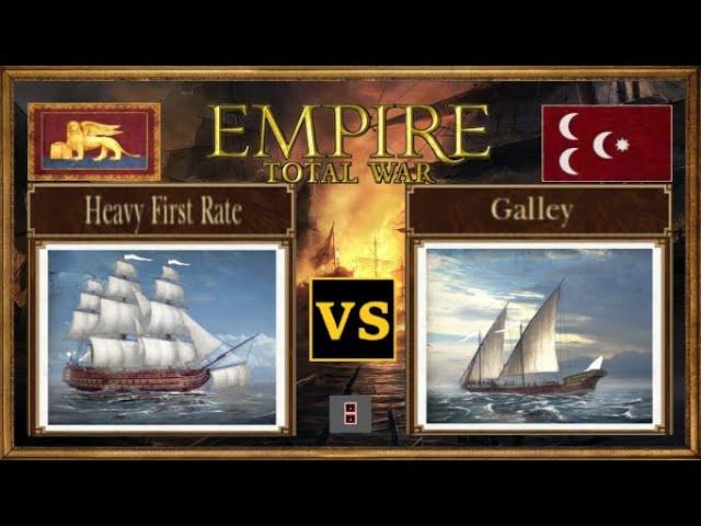 MAN-O'-WAR (HEAVY 1st RATE) vs GALLEY | Empire Total War NAVAL 1 VS 1