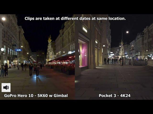 DJI Pocket 3 vs Pocket 2, Pocket 1 and GoPro Hero 10 night walk test. Is it worth buying Pocket 3?