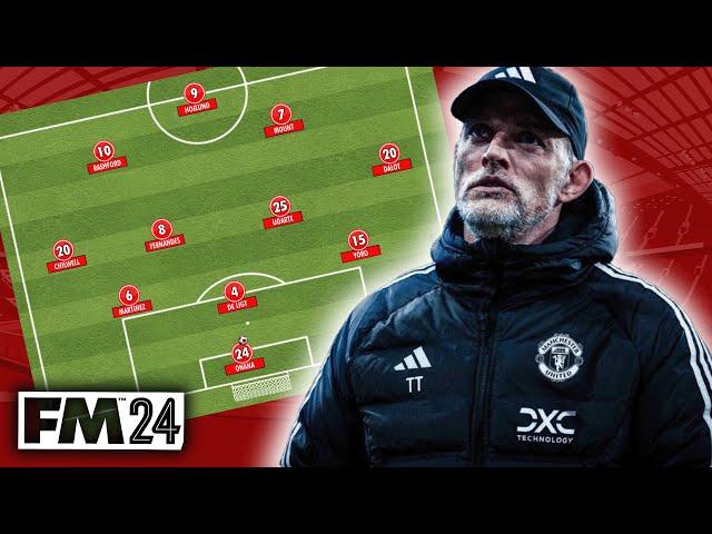 Thomas Tuchel's Manchester United tactic on Football Manager 3-4-3