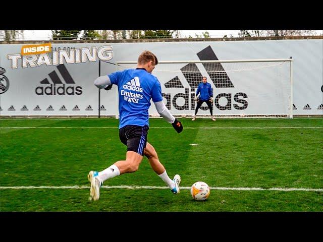 Toni Kroos shooting MASTERCLASS | Real Madrid training