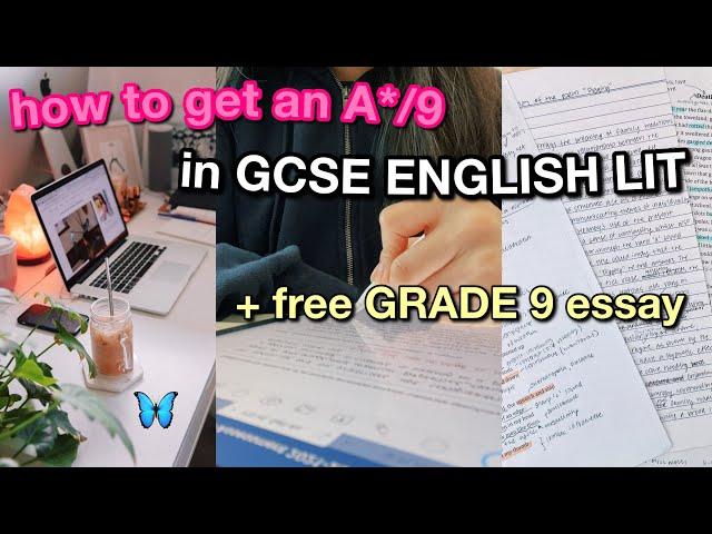 How to get a 9 in GCSE English Literature 2023 + Free Essay | gcse advice, english unseen text