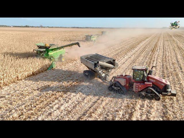 Corn Harvest 2024 with 3 John Deere X9 Combines | Mount Sterling Ohio